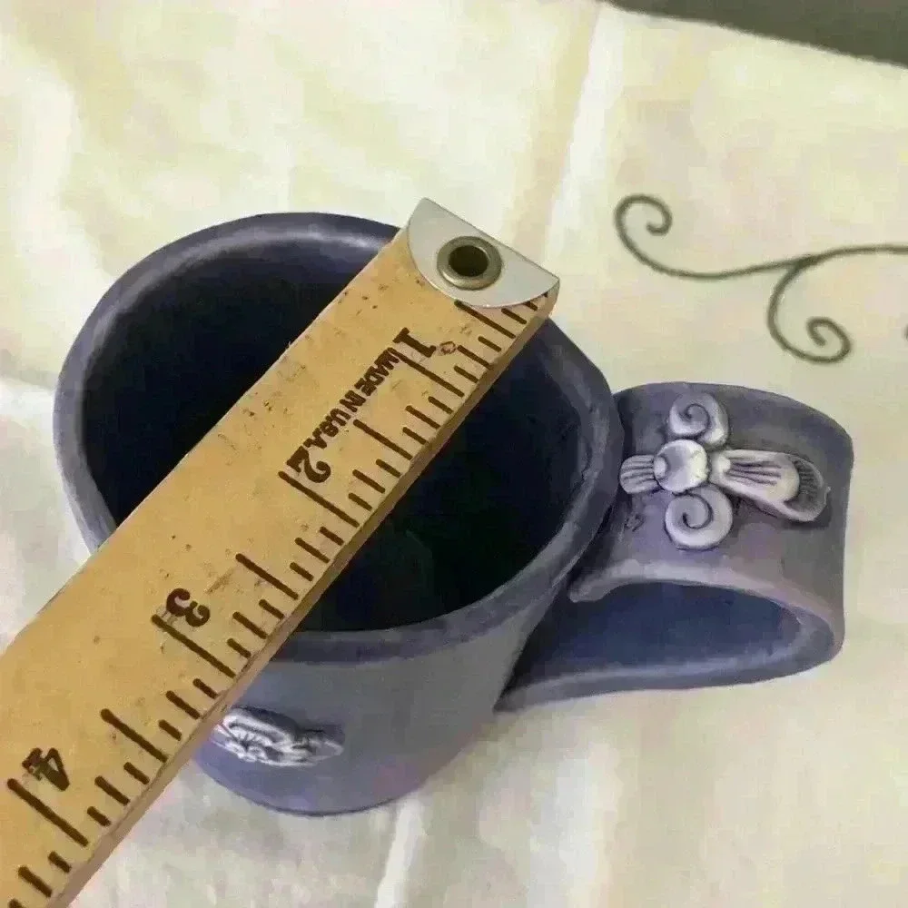 VTG handmade ceramics course project blue purple mug